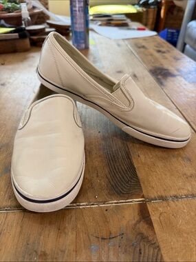 Lauren Ralph Lauren Janis White Leather Slip-On Sneakers Size 8.5